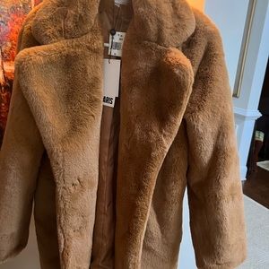 APPARIS Eloise Faux Fur Notch Collar Coat Chestnut Brown sz XL NWT $245.